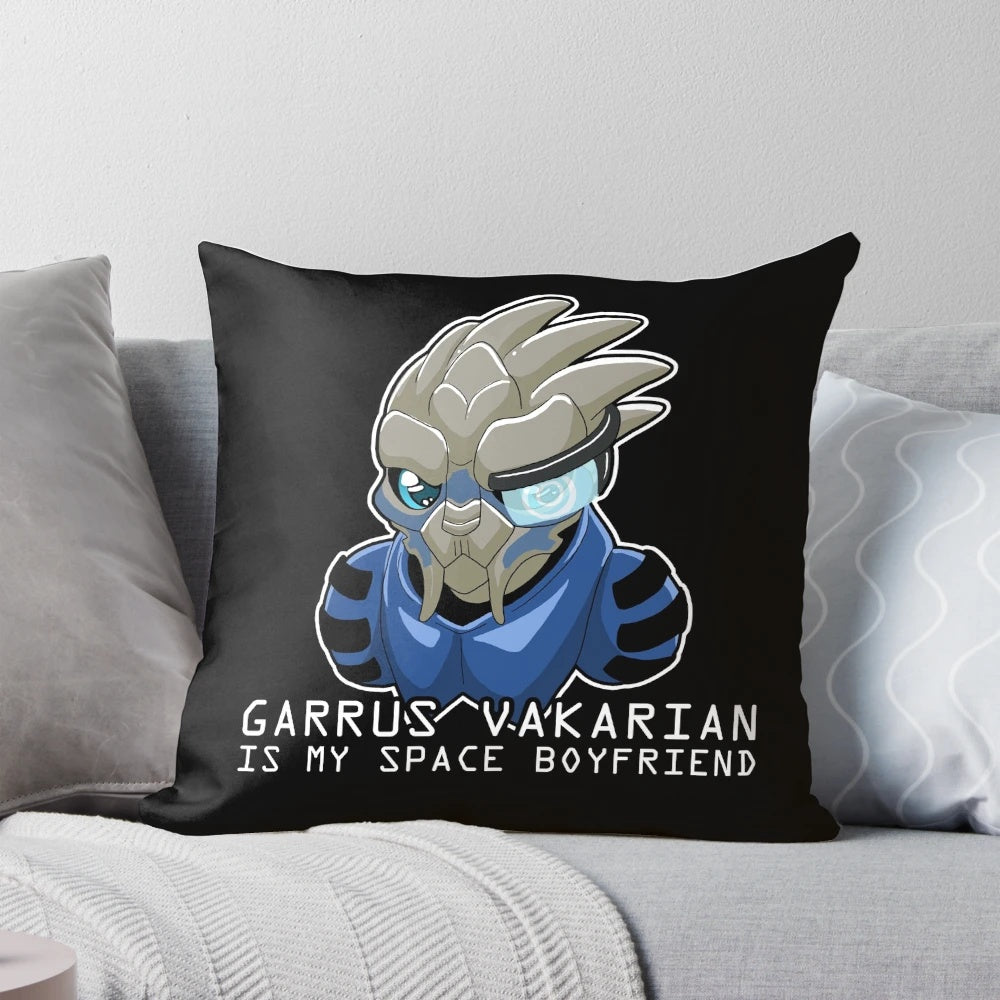 Mass Effect Garrus Vakarian plush pillow, featuring the iconic turian character from the popular video game franchise.