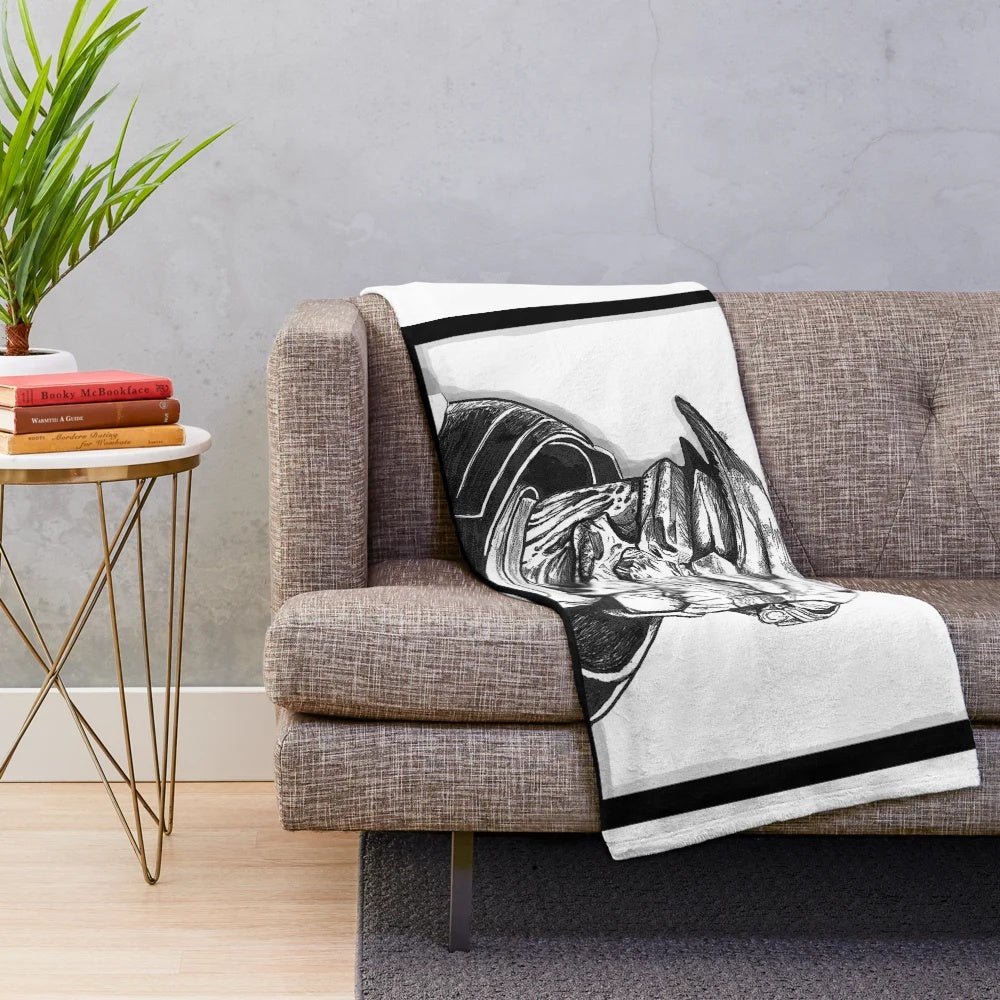 Mass Effect inspired Garrus Vakarian plush blanket