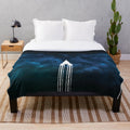 Mass Effect Normandy SR1 plush blanket featuring nebula and stars
