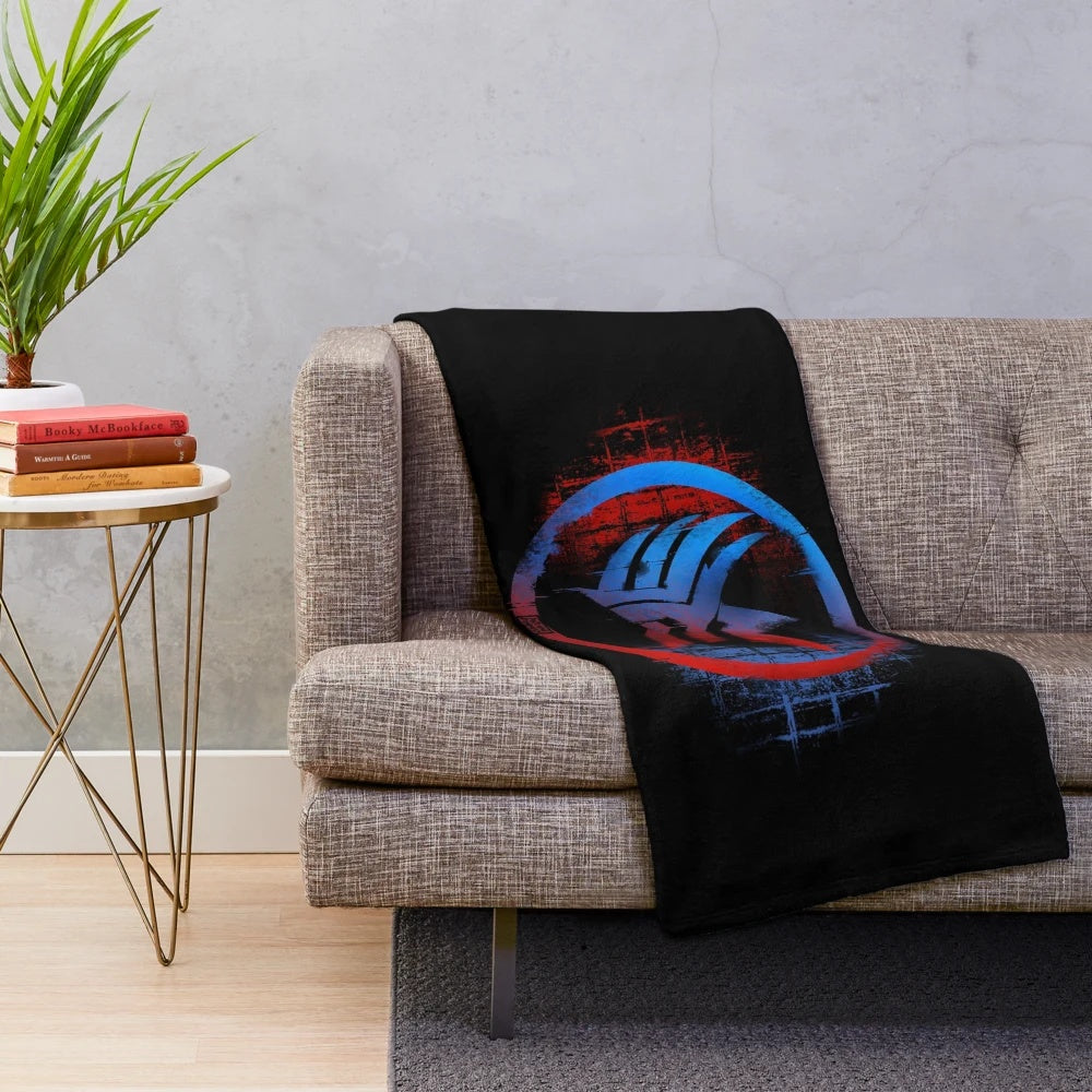 Mass Effect-inspired plush blanket featuring Commander Shepard's N7 armour