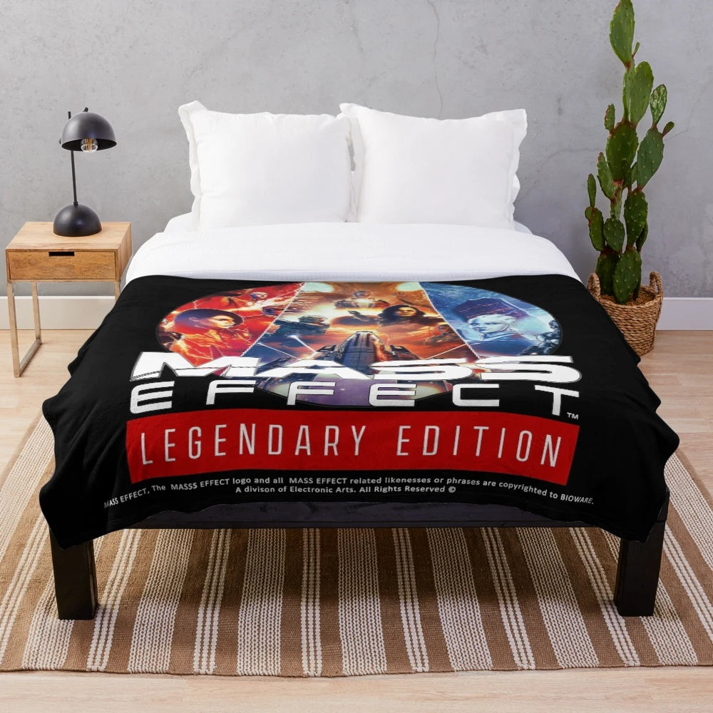 Mass Effect inspired plush blanket featuring the Legendary Edition trilogy
