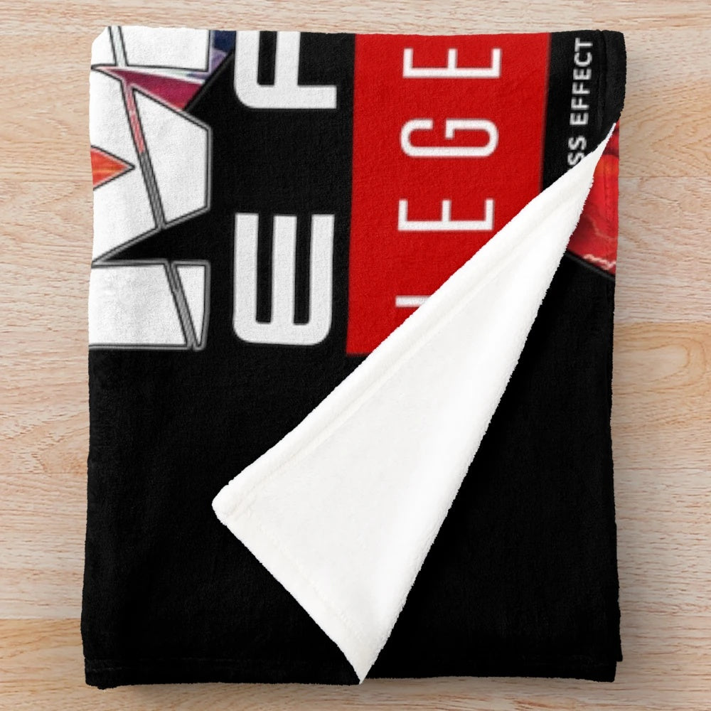 Mass Effect inspired plush blanket featuring the Legendary Edition trilogy