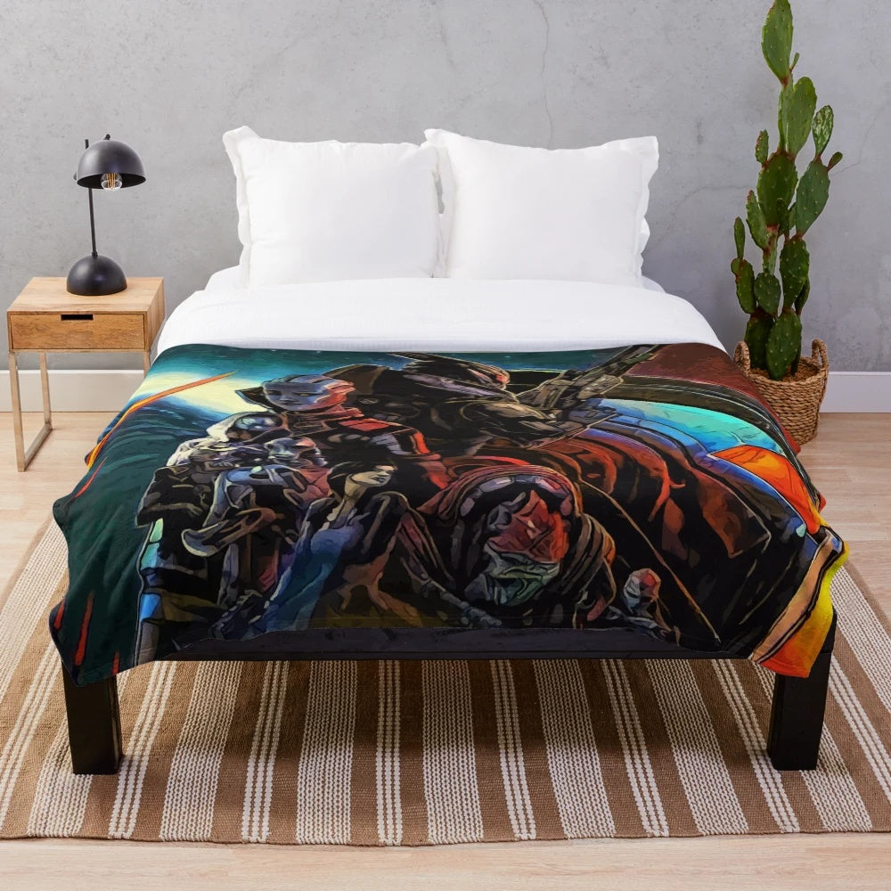 Mass Effect Legendary Edition themed plush blanket