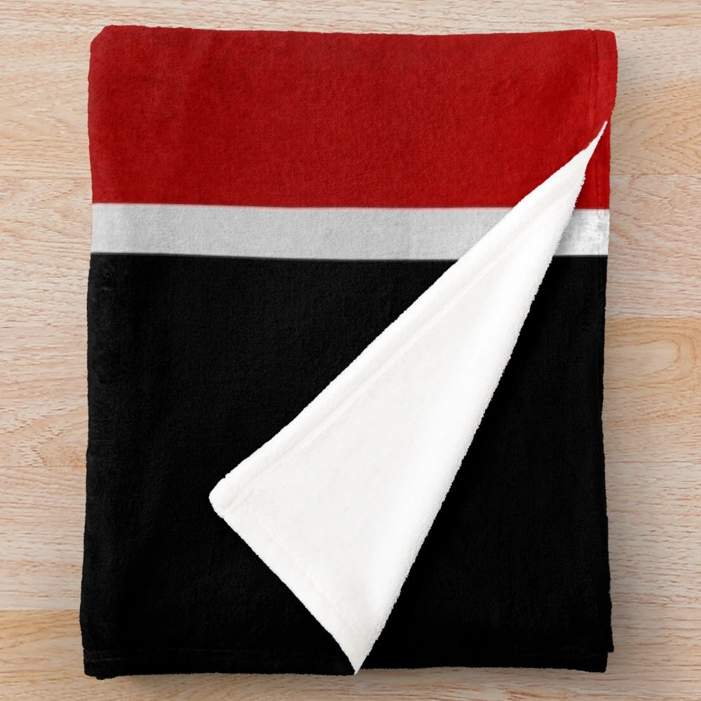Mass Effect-inspired vertical N7 plush blanket with Commander Shepard design