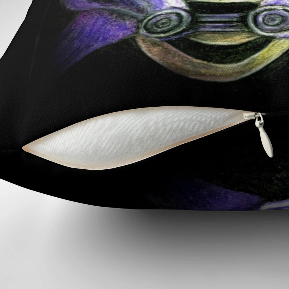 Vibrant colored pencil art of Tali'Zorah, a beloved Mass Effect video game character, featured on a soft, comfortable throw pillow.