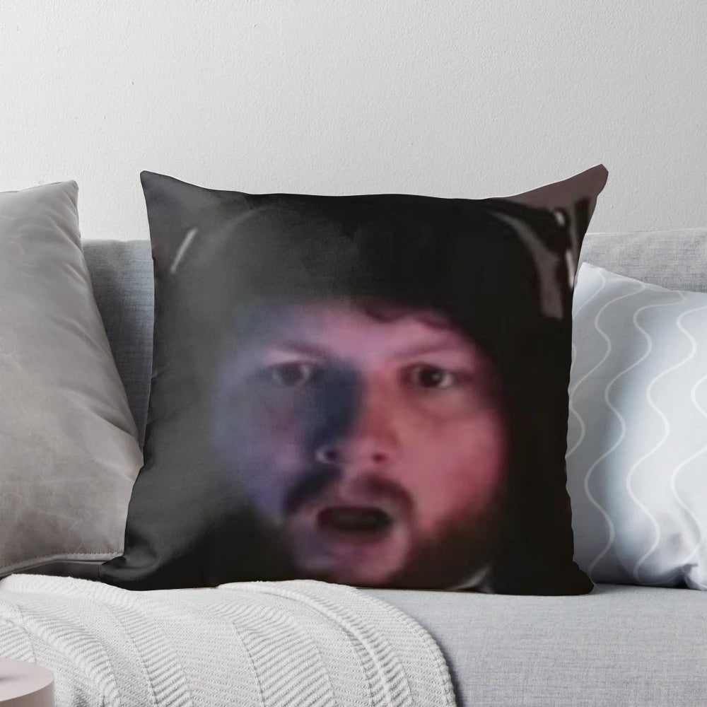 Large, orange Caseoh-themed pillow for Twitch streamers and gaming enthusiasts