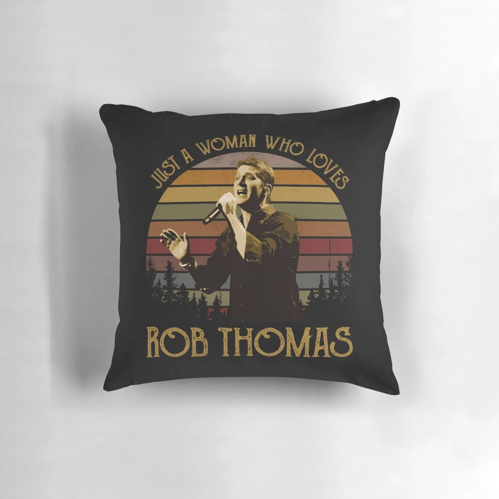 Vintage-style pillow featuring Matchbox Twenty and Rob Thomas