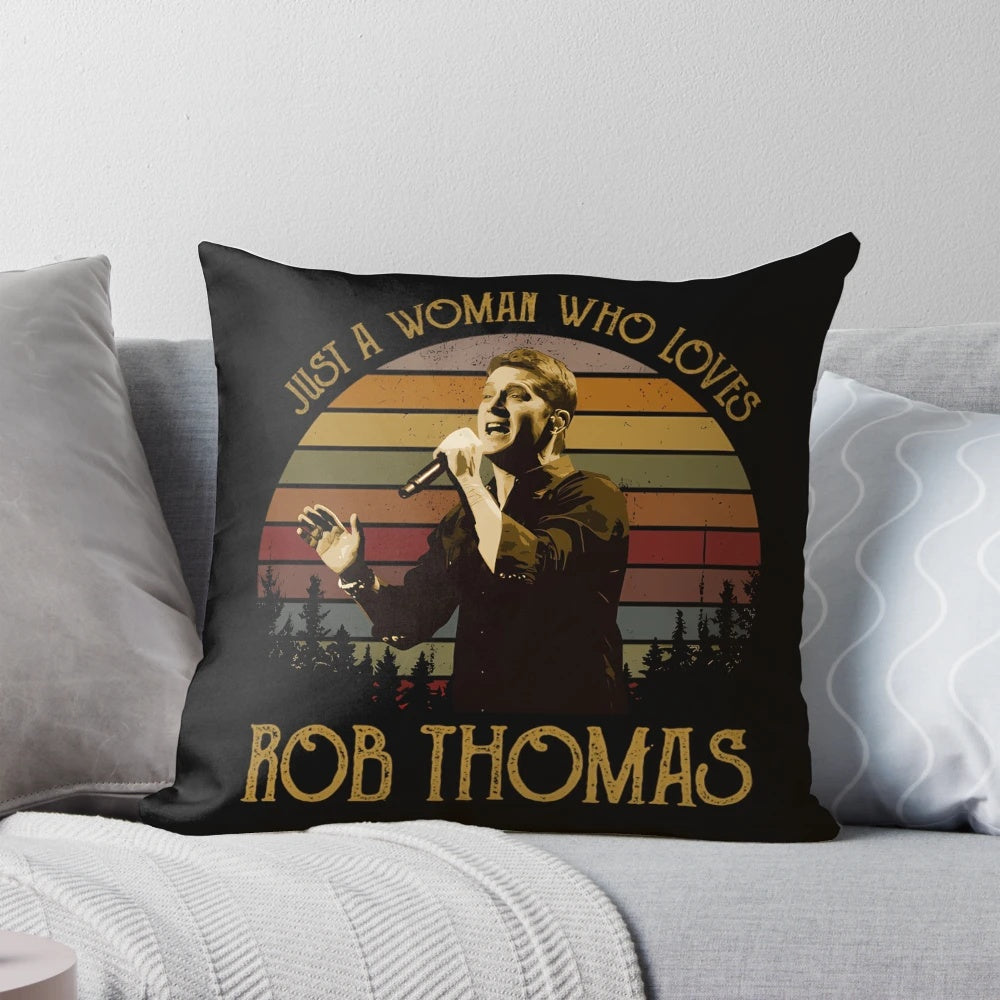 Vintage-style pillow featuring Matchbox Twenty and Rob Thomas