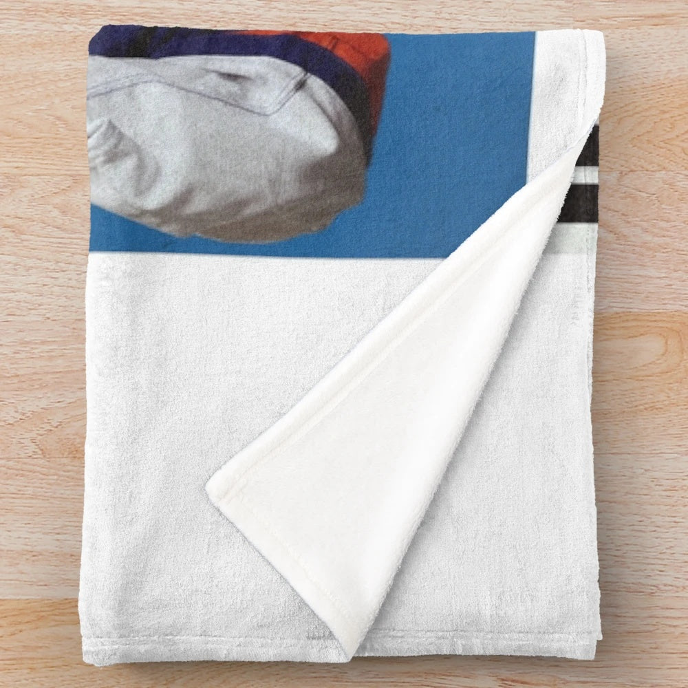 Mathew Barzal inspired plush blanket with hockey player design
