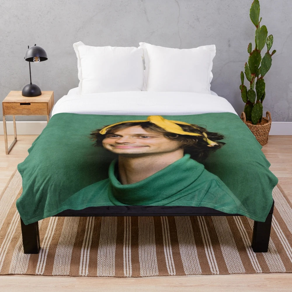 Mathew Gray Gubler plush blanket featuring the actor from Criminal Minds