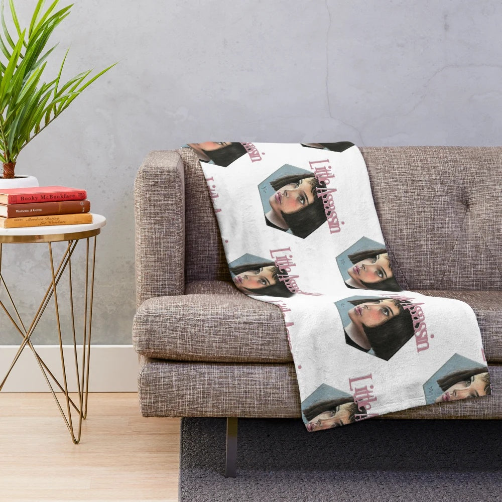 Mathilda Leon inspired plush blanket featuring Natalie Portman's character from the 90s crime thriller "The Professional