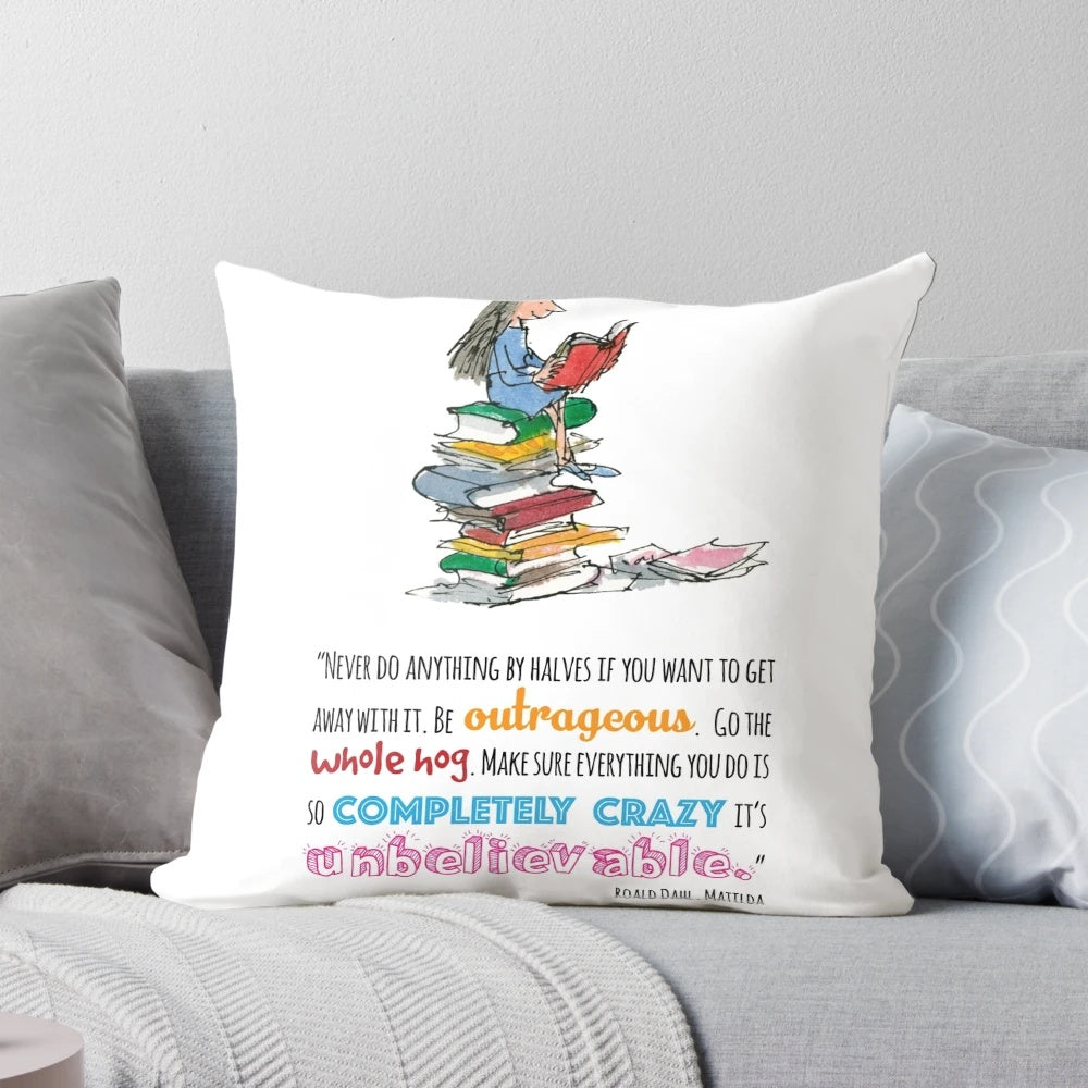 Matilda Pillow - A Cozy, Whimsical Pillow Featuring the Girl from the Roald Dahl Classic