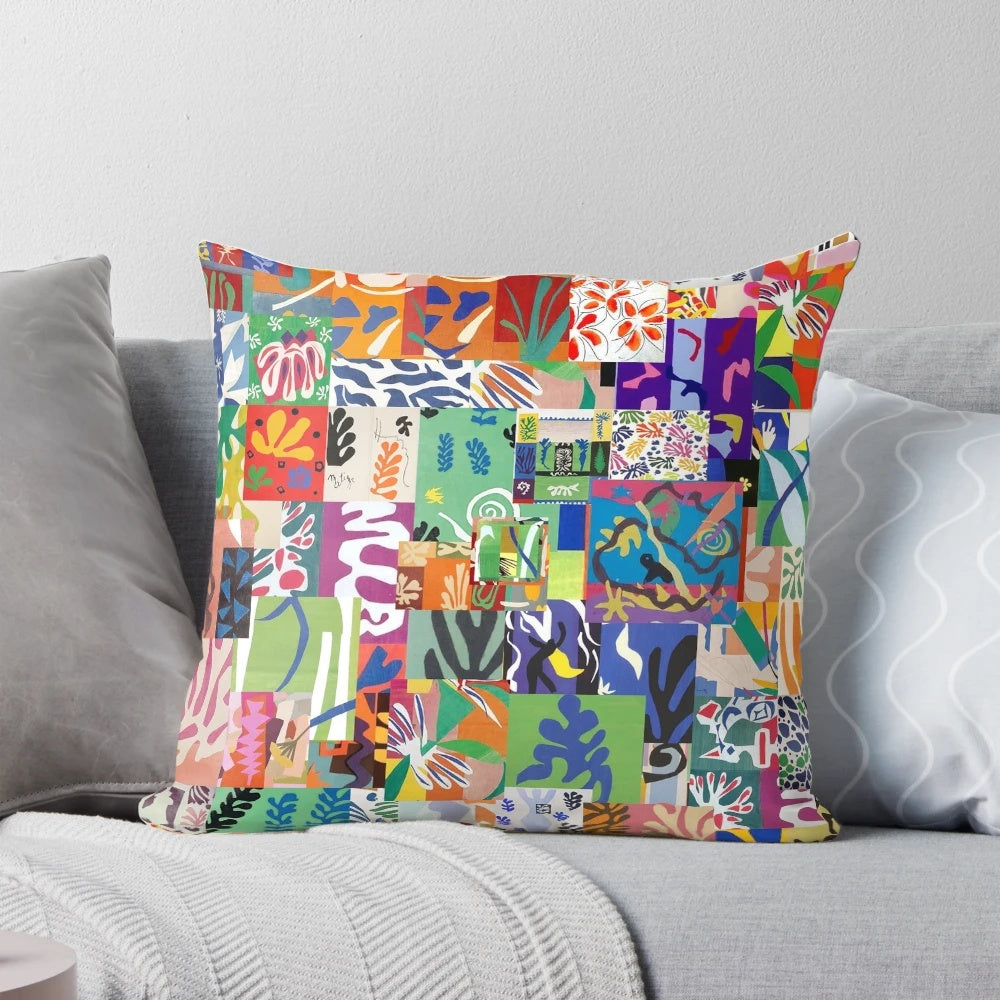 Decorative pillow featuring Henri Matisse's iconic cut-out artwork