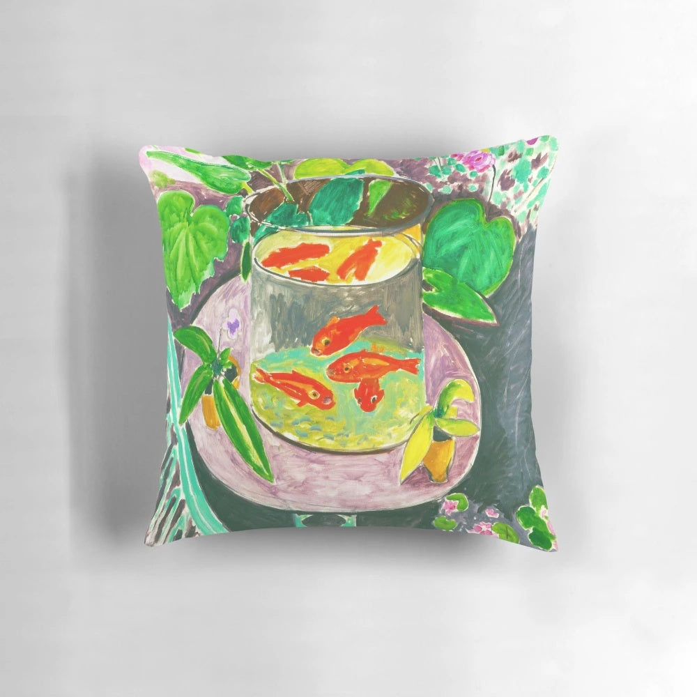 Vibrant Matisse Goldfish Accent Pillow - Decorative Home Decor