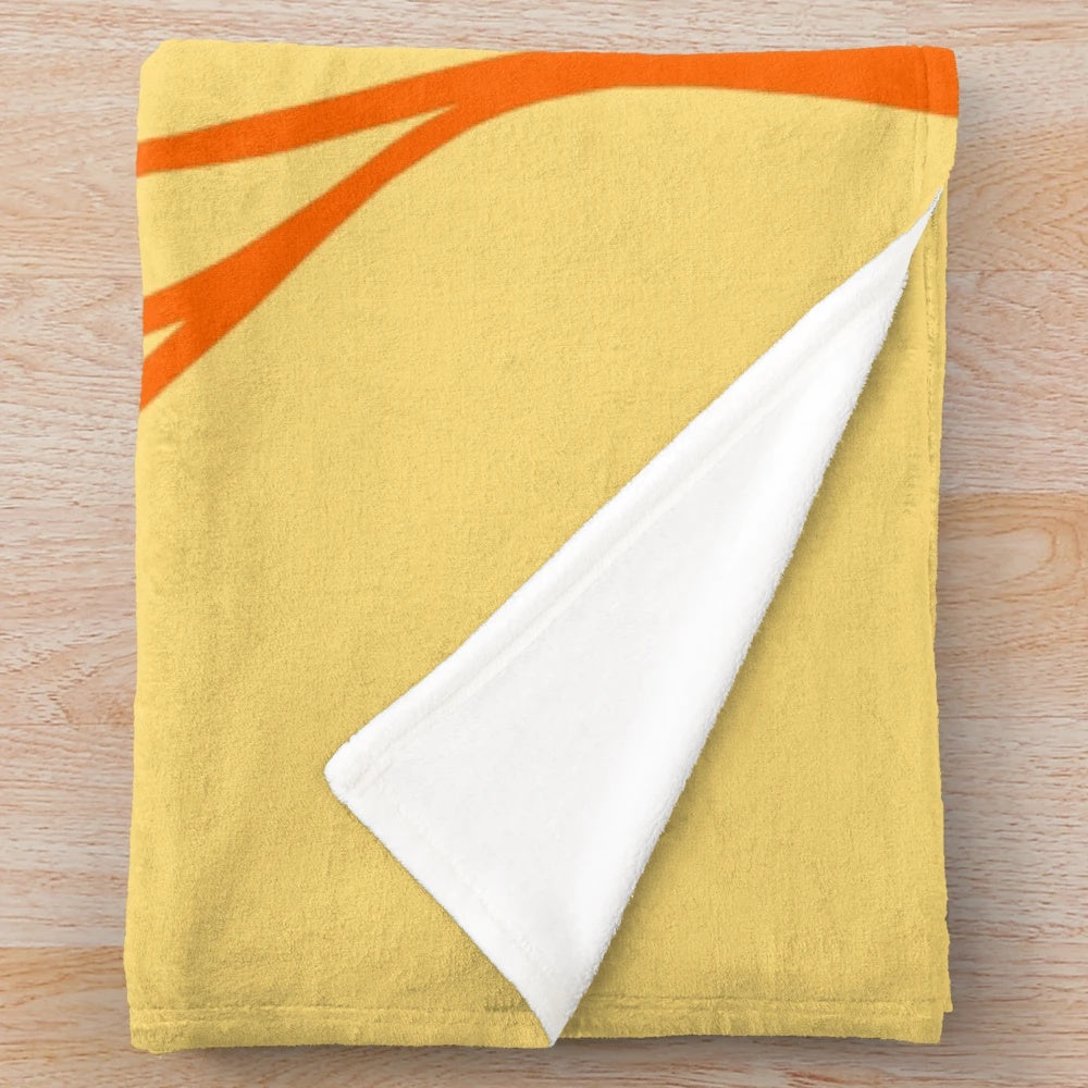 Matisse-inspired abstract pink and orange leaf floral design plush blanket