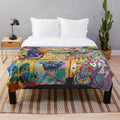 Matisse-inspired collage design plush blanket