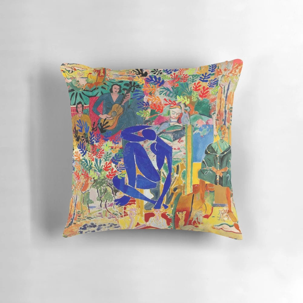 Matisse Inspired Collage Throw Pillow for Modern Interior Design