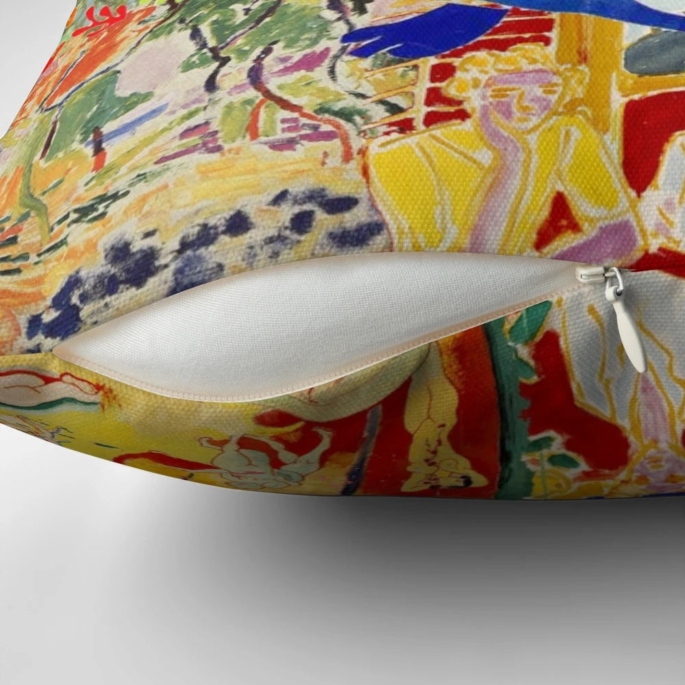 Matisse Inspired Collage Throw Pillow for Modern Interior Design