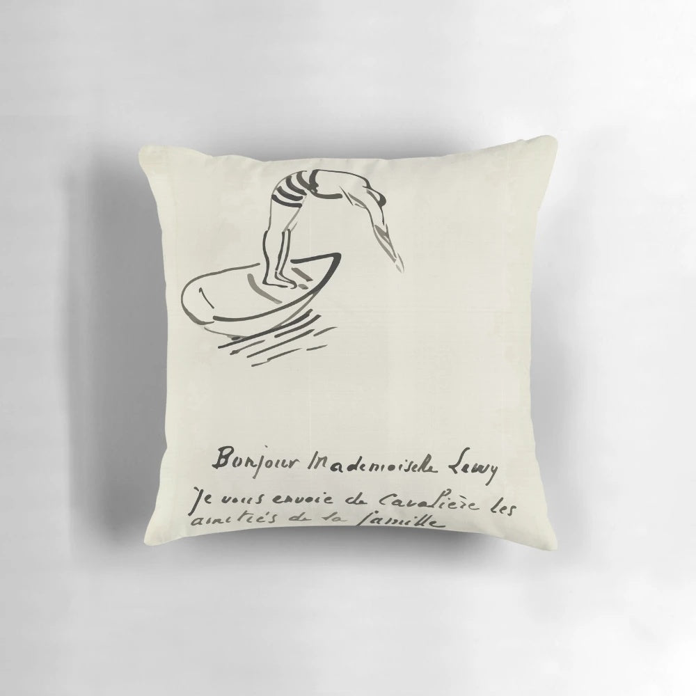 Matisse-inspired letter art poster in sage green and beige tones, perfect for Scandi-style or Parisian-inspired home decor.