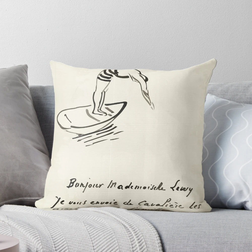 Matisse-inspired letter art poster in sage green and beige tones, perfect for Scandi-style or Parisian-inspired home decor.
