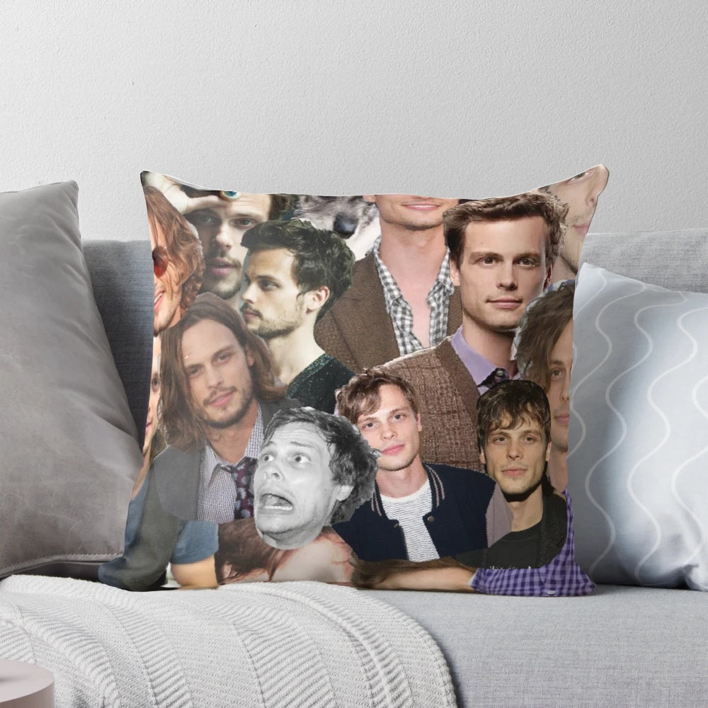 Matthew Gray Gubler as Spencer Reid from the TV show Criminal Minds decorative pillow