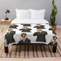 Matthew Gray Gubler inspired plush blanket featuring the character Spencer Reid from the TV show Criminal Minds