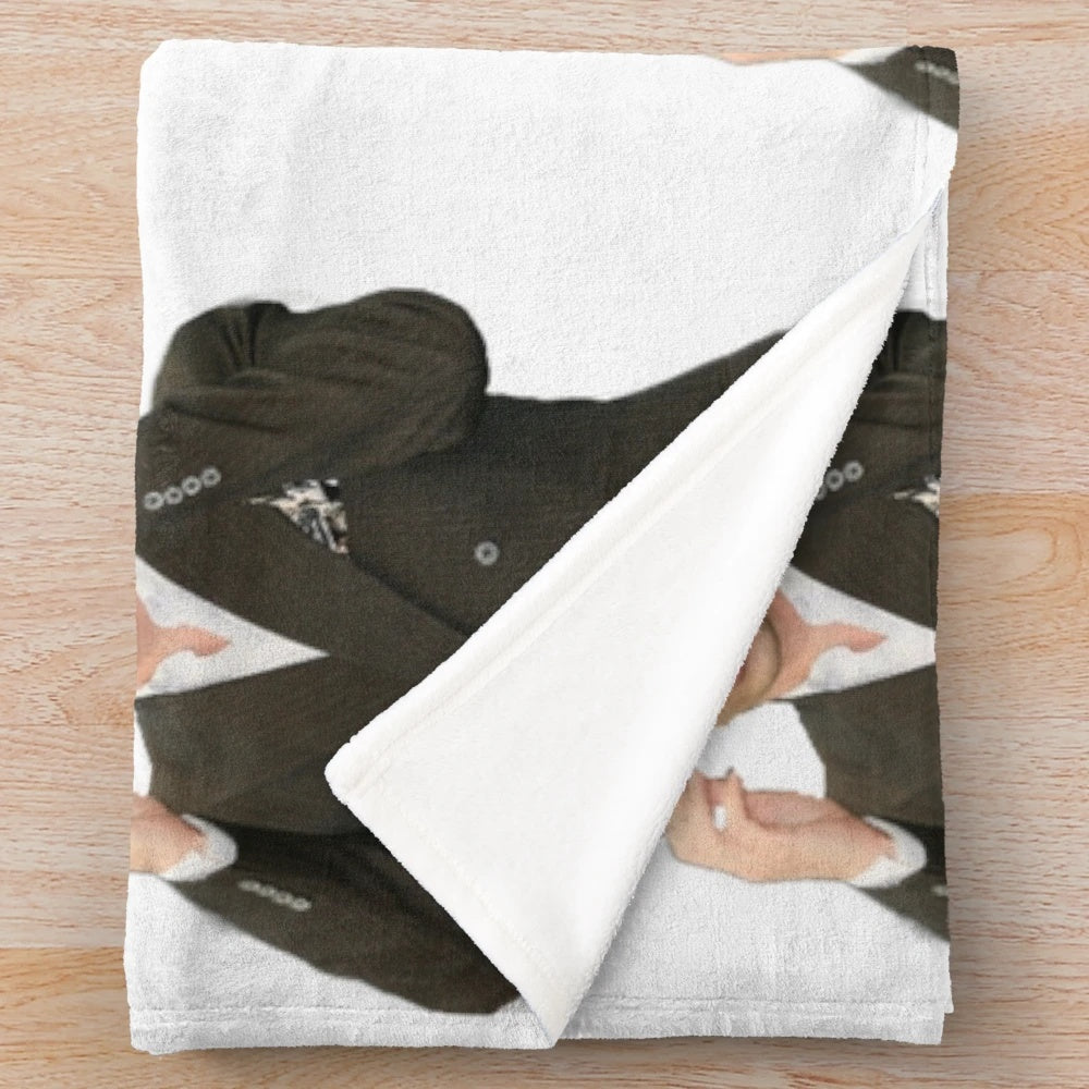 Matthew Gray Gubler inspired plush blanket featuring the character Spencer Reid from the TV show Criminal Minds