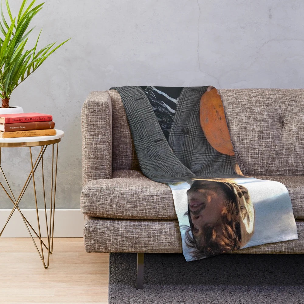 Matthew Gray Gubler inspired plush blanket with pumpkin design