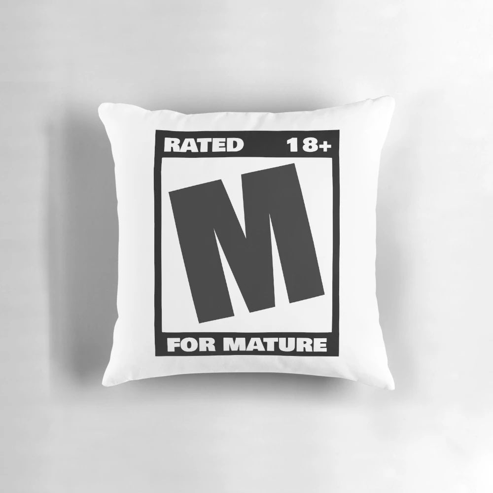 Mature Content Pillow with Parental Advisory Label