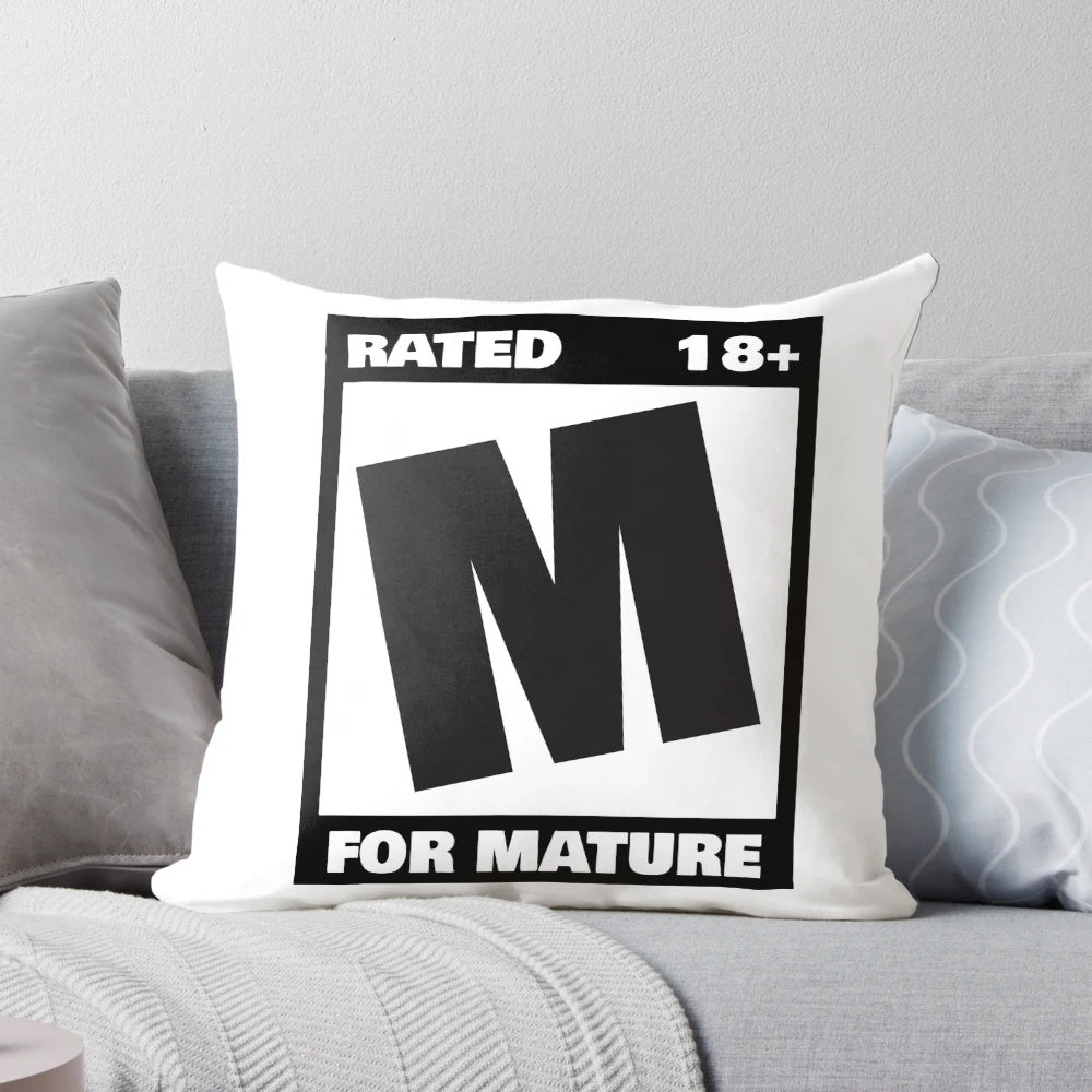 Mature Content Pillow with Parental Advisory Label