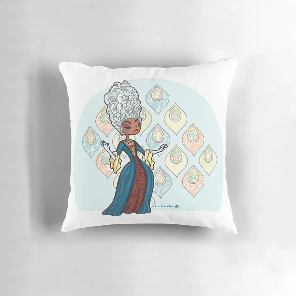 Mature Queen Charlotte Bridgerton-Inspired Retro Pillow