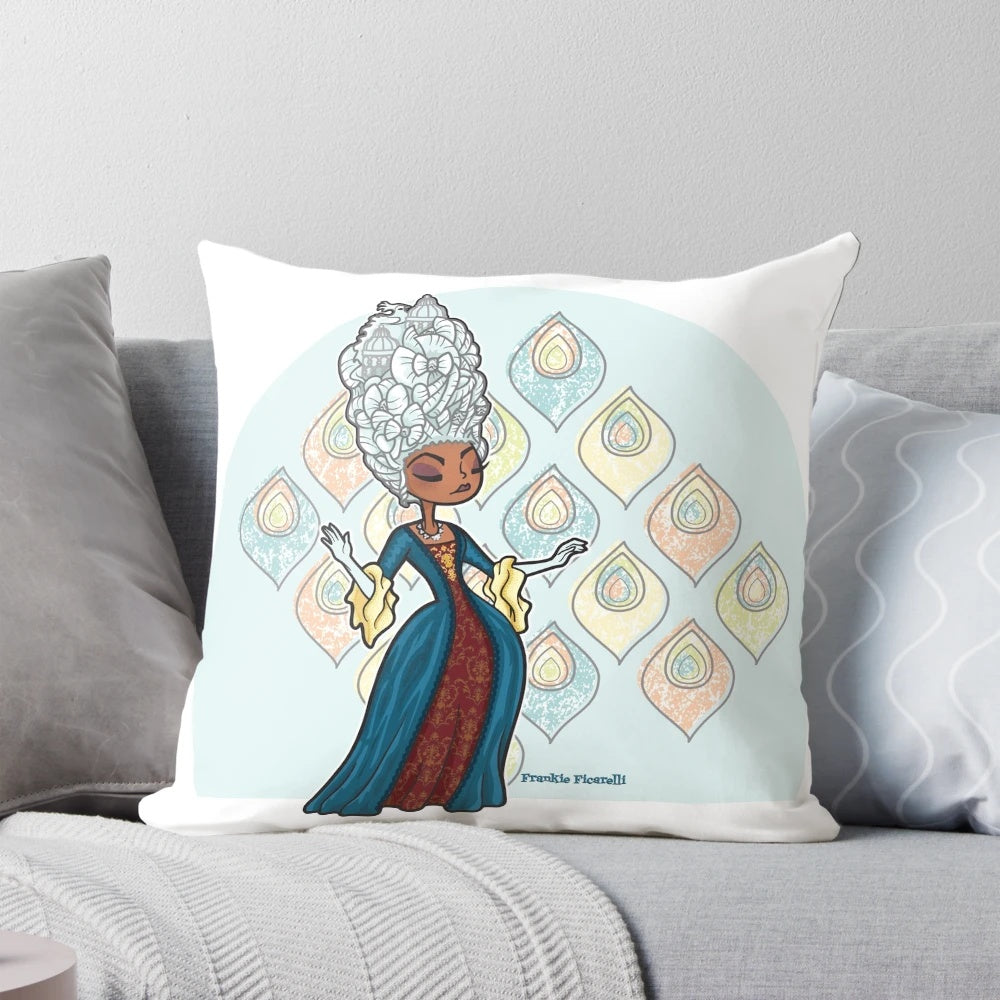 Mature Queen Charlotte Bridgerton-Inspired Retro Pillow