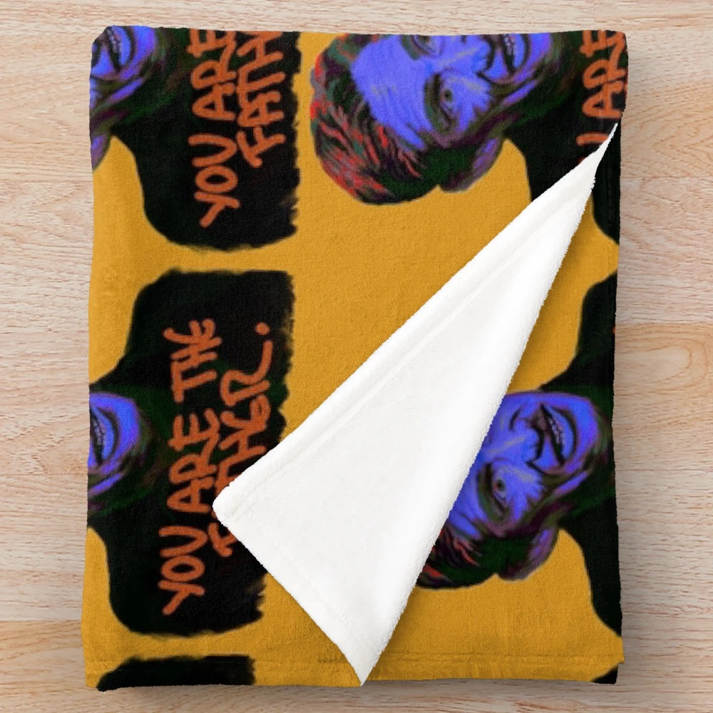 Maury Povich inspired plush blanket featuring pop art design