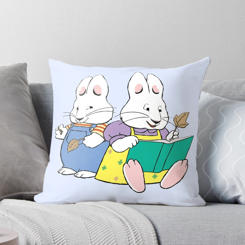 Colorful pillow featuring the beloved characters Max and Ruby from the popular Nick Jr. cartoon show