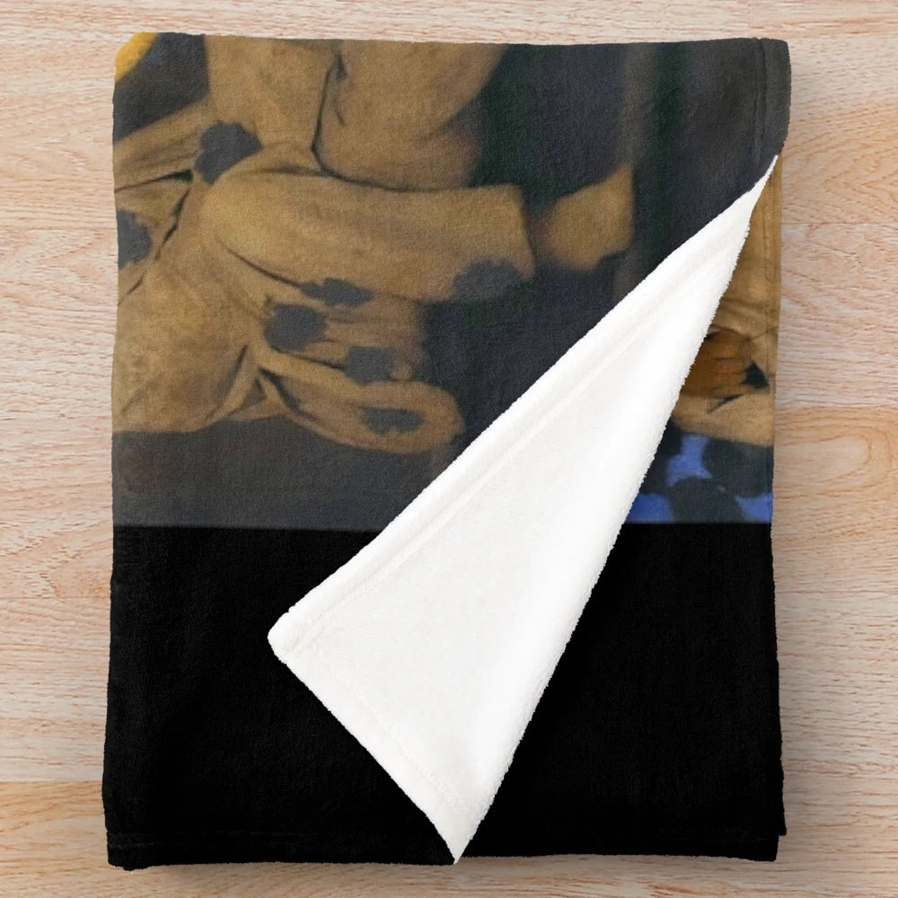 Maxfield Parrish-inspired plush blanket featuring the Lantern Bearers artwork