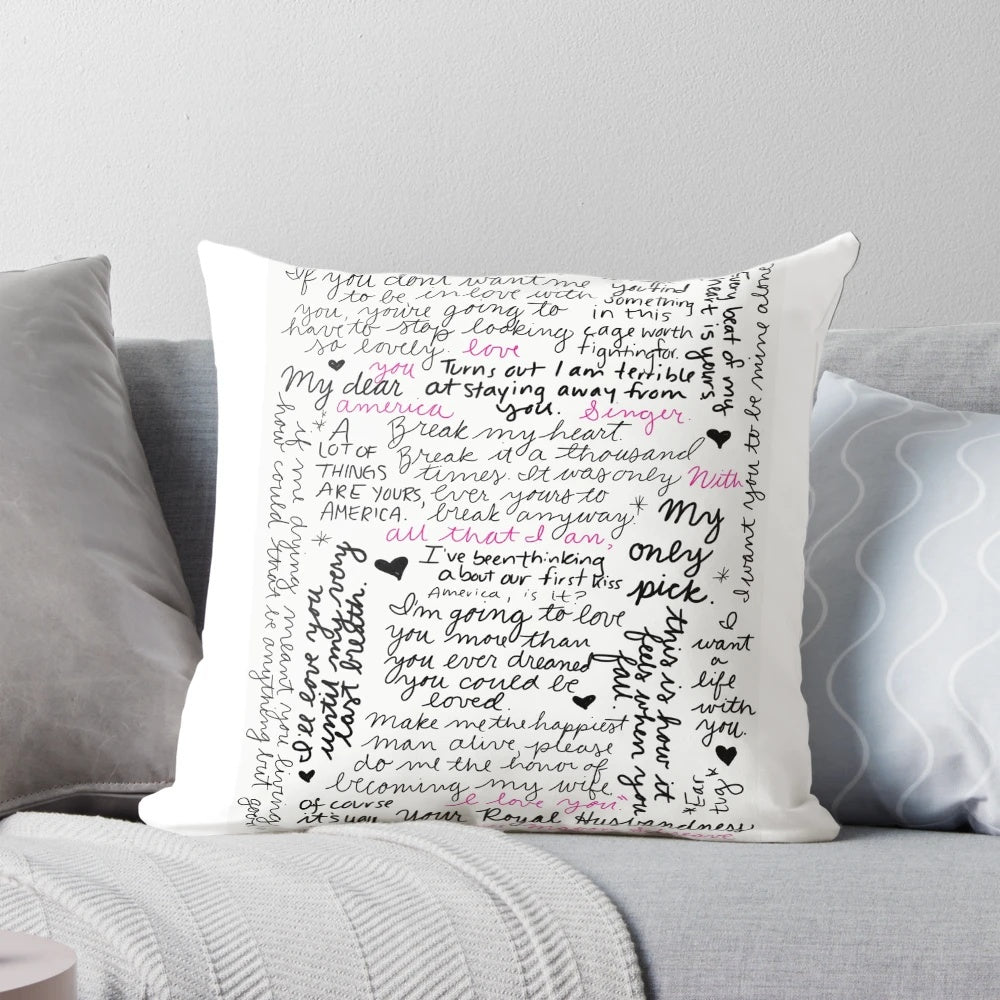Decorative pillow featuring the character Maxon Schreave from the bestselling The Selection book series by Kiera Cass.