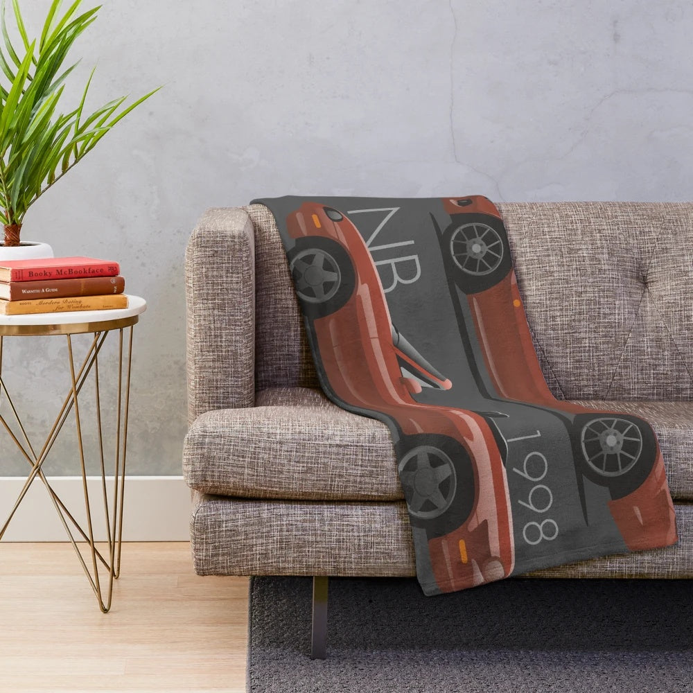 Mazda MX-5 inspired plush blanket for automotive enthusiasts