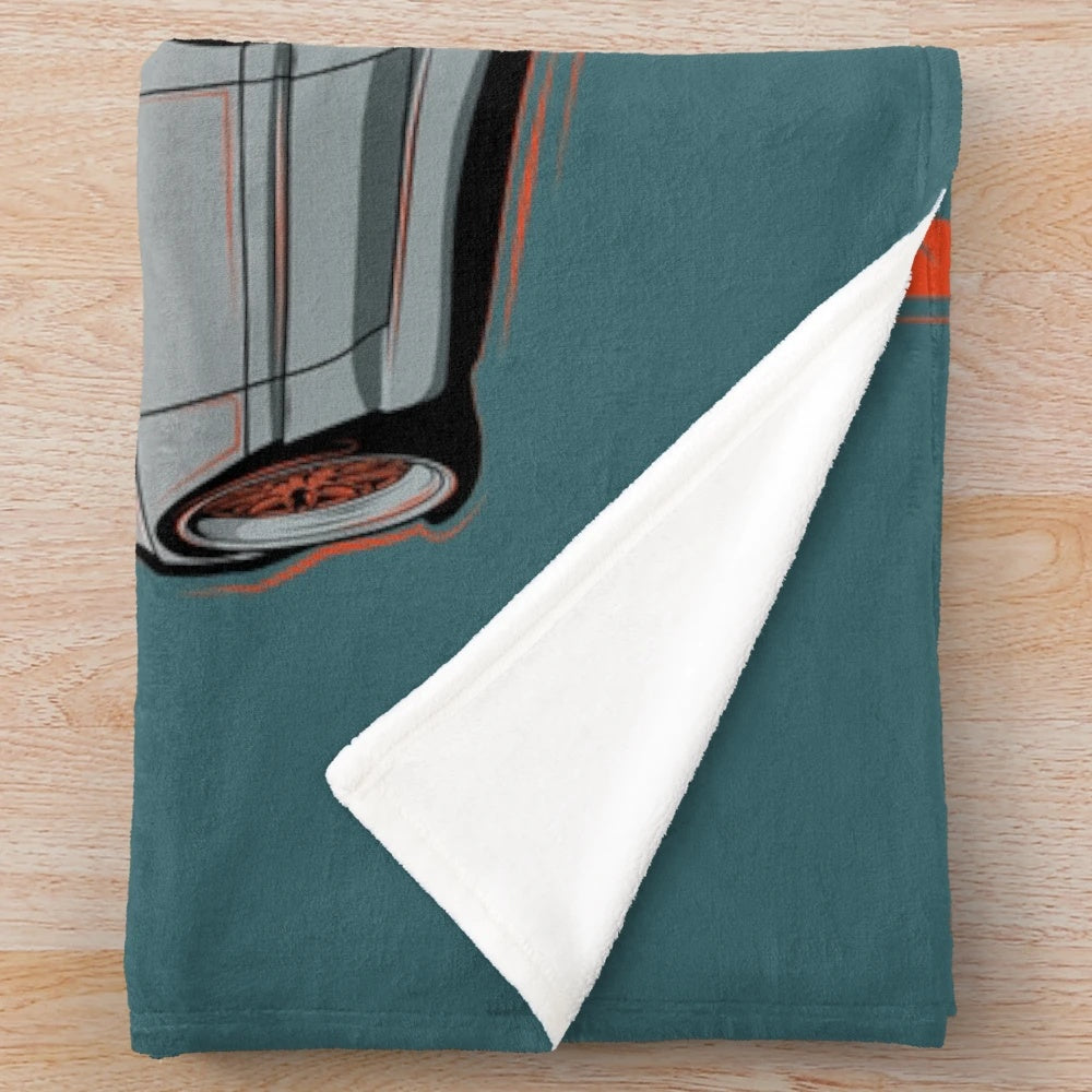 Mazda RX7 FC3S inspired plush blanket with car graphic design