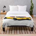 Mazda RX7 inspired plush blanket with drift car design