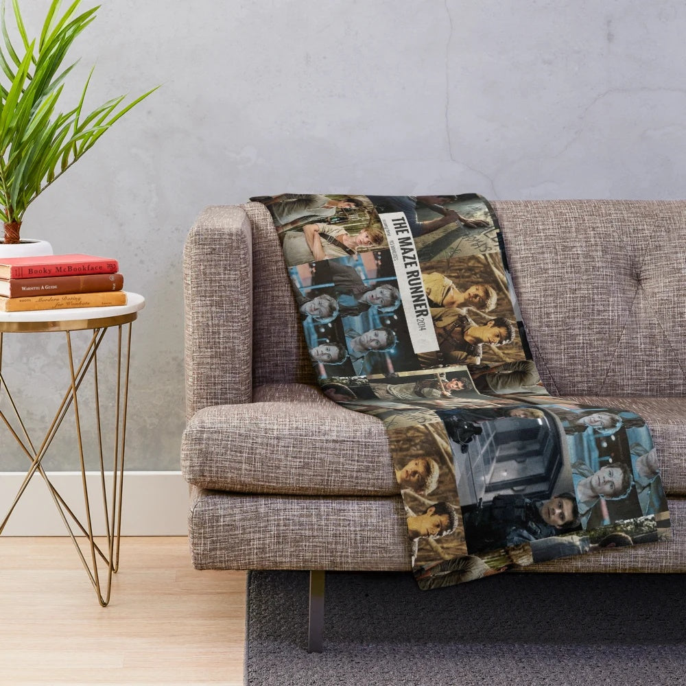 Maze Runner inspired plush blanket featuring Newt and Thomas characters
