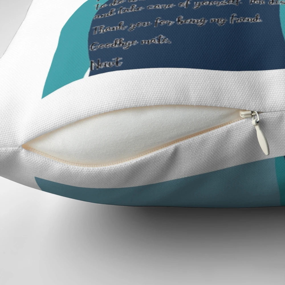 Maze Runner-themed pillow featuring characters Newt and Thomas