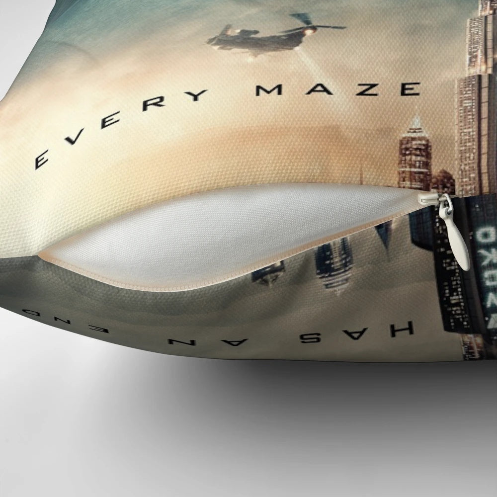 Maze Runner The Death Cure Pillow Featuring Characters Ki Hong Lee, Thomas Brodie Sangster, and Dylan O'Brien
