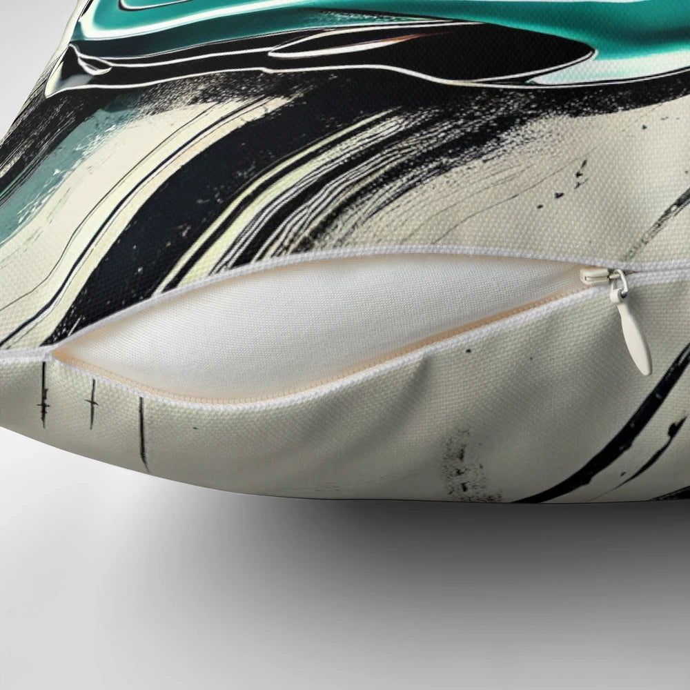 Teal colored Mclaren 720S sports car fanart design on a decorative throw pillow