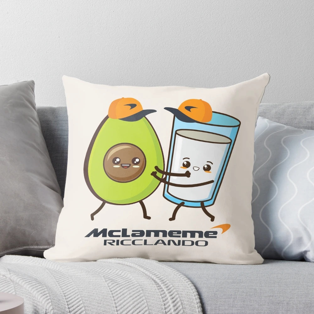Mclaren F1 team Ricciardo and Norris pillow featuring the drivers and team logo