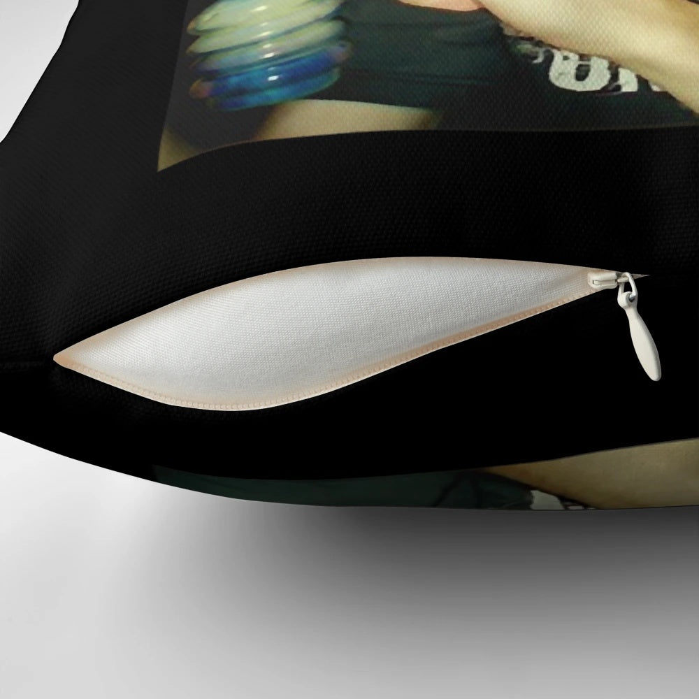 McLovin smoking movie character design printed on a white pillow