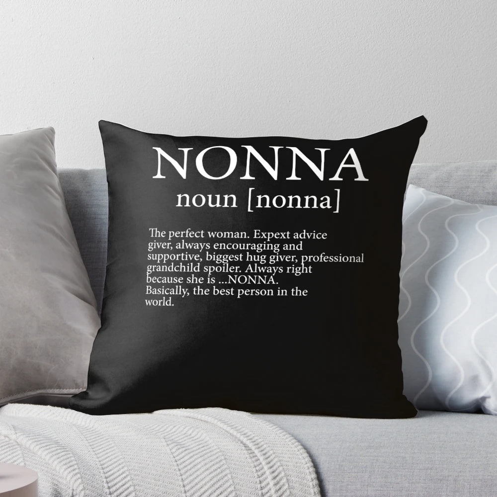 Nonna Definition Pillow with Inspirational Grandmother Quote