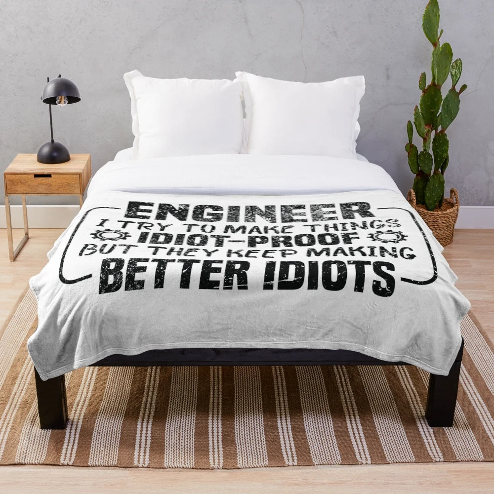 Mechanical Engineer Plush Blanket with Funny Engineering Humor