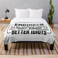 Mechanical Engineer Plush Blanket with Funny Engineering Humor