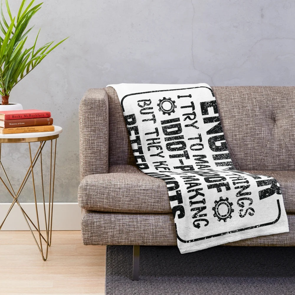 Mechanical Engineer Plush Blanket with Funny Engineering Humor