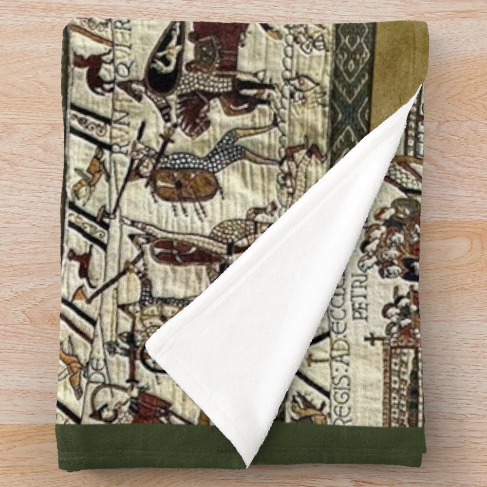 Bayeux Tapestry inspired plush blanket